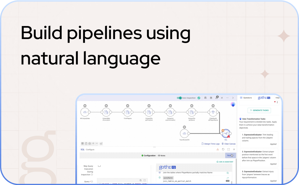 Build pipelines using natural language