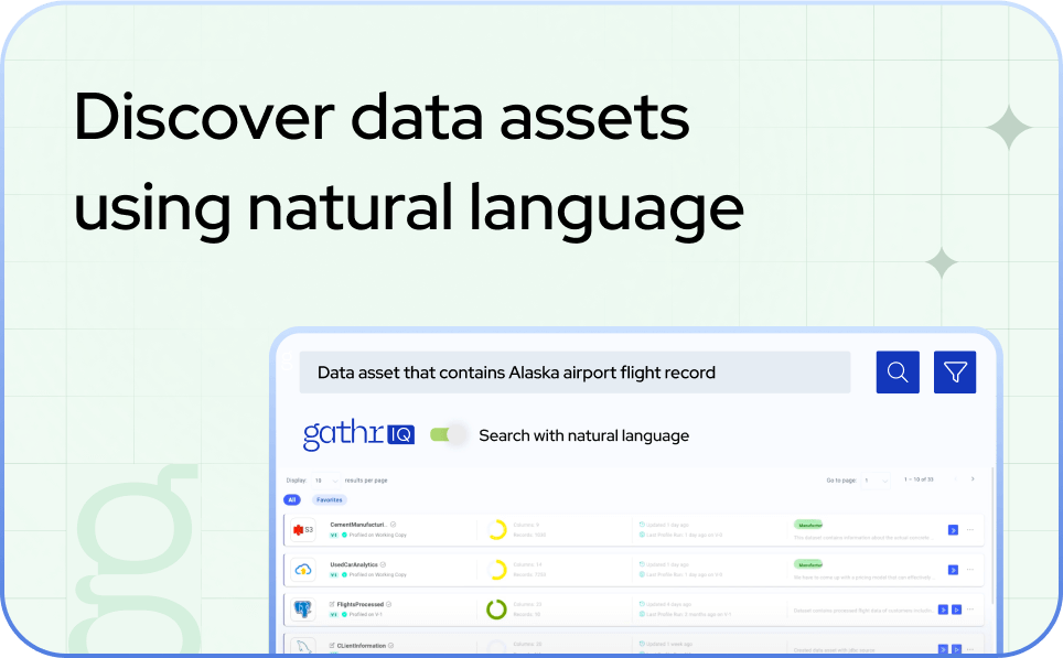Discover data assets using natural language