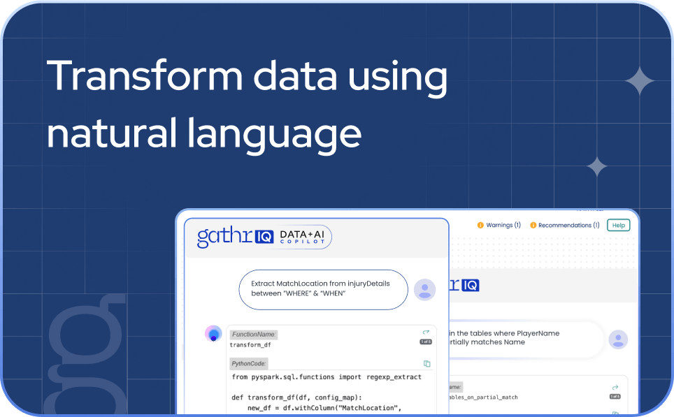 Transform data using natural language